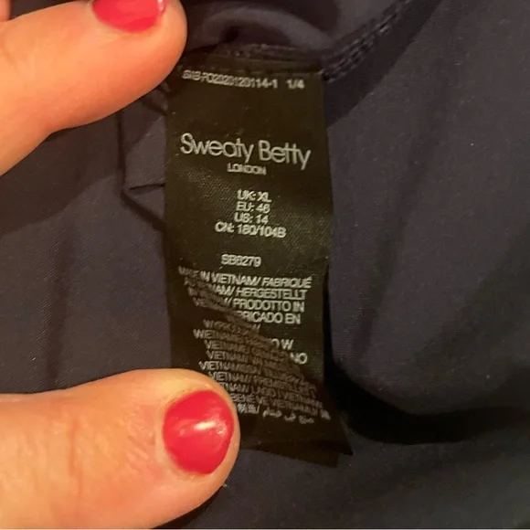 SWEATY BETTY Score Gym T-Shirt Navy with White XL - Picture 7 of 8